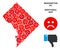 Vector Crisis Washington DC Map Composition of Sad Emojis