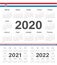 Vector Croatian circle calendars 2020, 2021, 2022