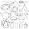 Vector. Crockery on a white background. Sketch Tableware