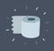 Vector crop flat illustration of toilet tissue roll.