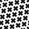 Vector cross seamless geometric pattern. Textile striped black and white texture. Abstract monochrome fabric background