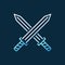 Vector Crossed Swords colored outline icon