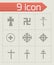 Vector crosses icons set