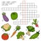 Vector crossword, game for children about vegetables