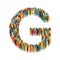 Vector crowd of people in form of capital letter G flat style