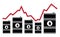 Vector crude oil price financial chart