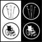 Vector crutches and invalid chair icons