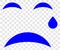 Vector Crying Smiley Icon on Chess Transparent Background