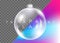 Vector Crystal Clear Christmas Ball. Realistic Glossy Ball.