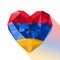 Vector crystal gem jewelry Armenian heart with the flag of the Armenia