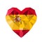 Vector crystal gem jewelry Spanish heart with the flag of the Kingdom of Spain.