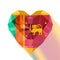 Vector crystal gem jewelry Sri Lankan heart with the flag of the Sri Lanka