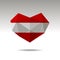 Vector Crystal gemstone jewelry heart with the flag of Austria. Flat logo style is a symbol of Austria love