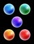 Vector crystal sphere colorful set isolated on black background - pastel color theme