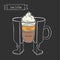 Vector cup of Irish coffee. Infographic of coffee in a cut