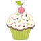 Vector Cupcake with Cherry. Cupcake vector illustration