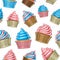 Vector Cupcake Seamless Pattern