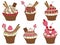 Vector Cupcakes Set, Cupcake Clipart