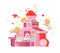 Vector cupids workplace on love gift factory.