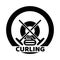 Vector curling sport logo