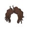 Vector curly hair photo booth prop costume