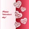 Vector cut out paper lacy hearts valentines card