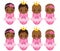 Vector Cute African American Baby Girls Dressed as Princesses