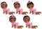 Vector Cute African American Baby Girls with Various Hairstyles