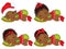 Vector Cute African American Baby Girls Wearing Christmas Clothes