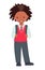 Vector cute African American School boy character