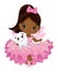 Vector Cute African American Tooth Fairy with Tooth