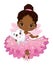 Vector Cute African American Tooth Fairy with Tooth