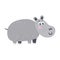 Vector cute African animal. Hippopotamus.