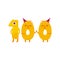 Vector cute animallike character number hundred