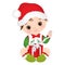 Vector Cute Baby Boy Wearing Christmas Clothes. Christmas Baby Boy vector illustration