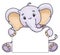 Vector cute baby elephant.