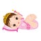 Vector Cute Baby Girl Dressed as Princess