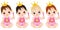 Vector Cute Baby Girls Dressed as Princesses with Magic Wands