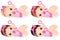 Vector Cute Baby Girls with Rattles and Various Hair Colors