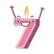 Vector cute birthday candle number character seven