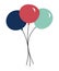 Vector cute bunch of balloons. Funny birthday present or circus element for card, poster, print design. Bright holiday