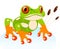 Vector Cute Cartoon Friendly Frog, Colorful