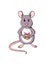 Vector cute cartoon front view grey metal rat. symbol of new 2020 year or cheerful mouse. Hand sketched illustration