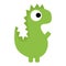 A Vector Cute Cartoon Green Dinosaur Isolated