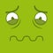 A Vector Cute Cartoon Green Sick Face