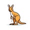 Vector of a cute cartoon kangaroo with a bandage around its neck