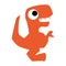 A Vector Cute Cartoon Orange Dinosaur Isolated