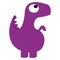 A Vector Cute Cartoon Purple Dinosaur Isolated