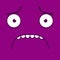 A Vector Cute Cartoon Purple Sad Face