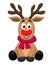 Vector cute cartoon of red nosed reindeer toy, rudolph